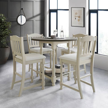 White round counter discount height dining set